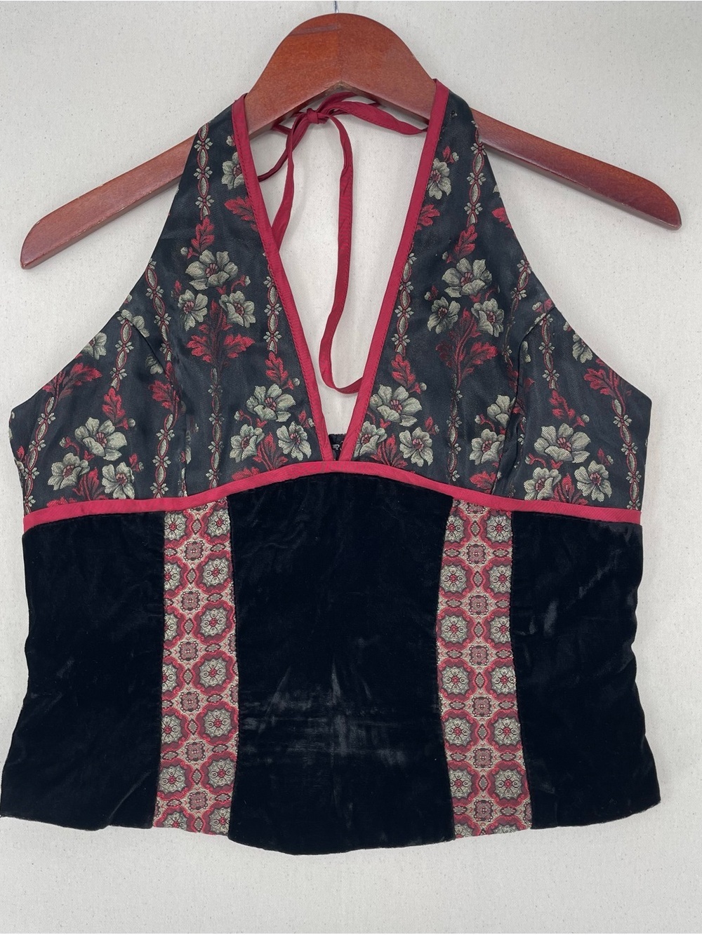 Y2K Scott McClintock Velvet Brocade Corset Top - Picture 2 of 10